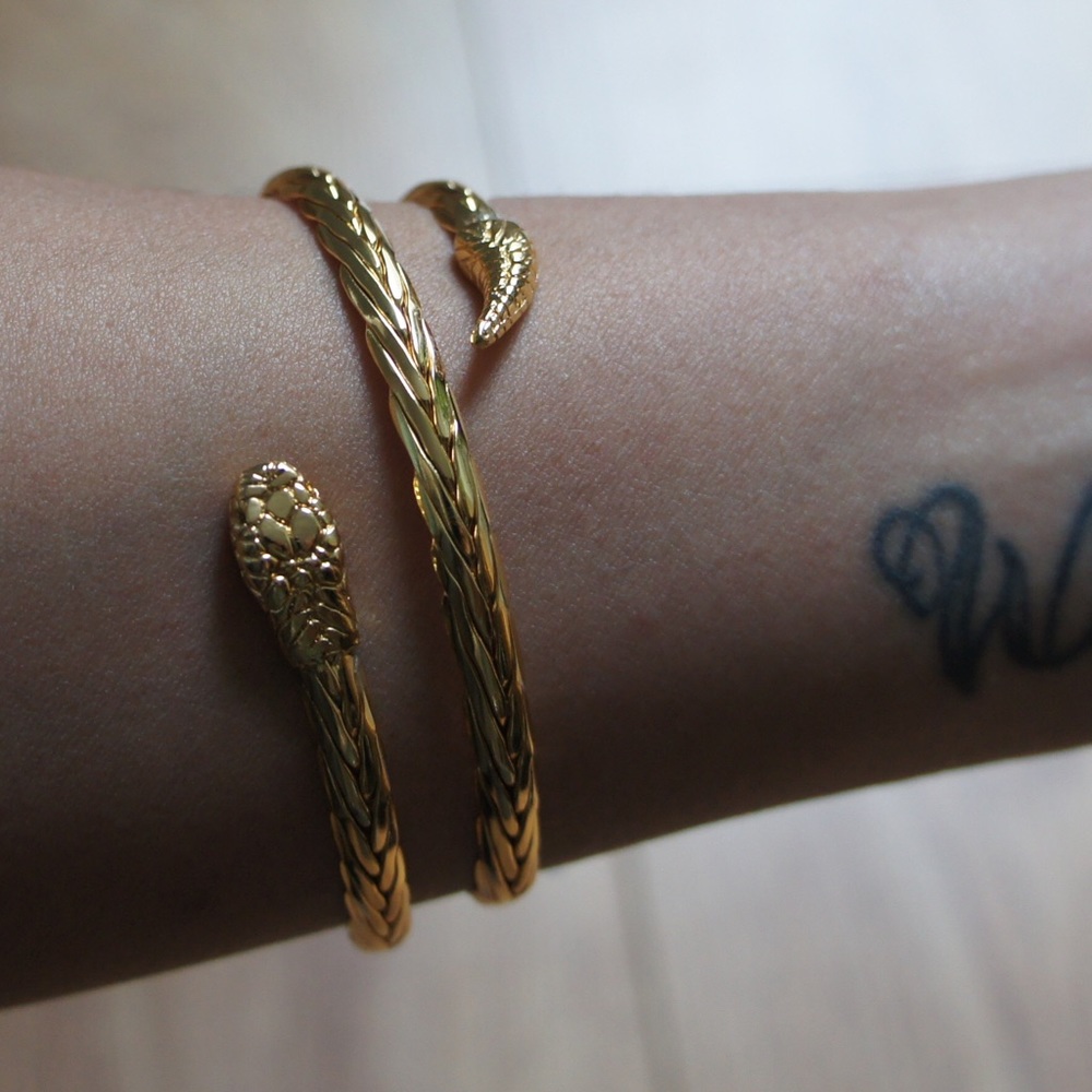 18k gold PLATED snake bracelet